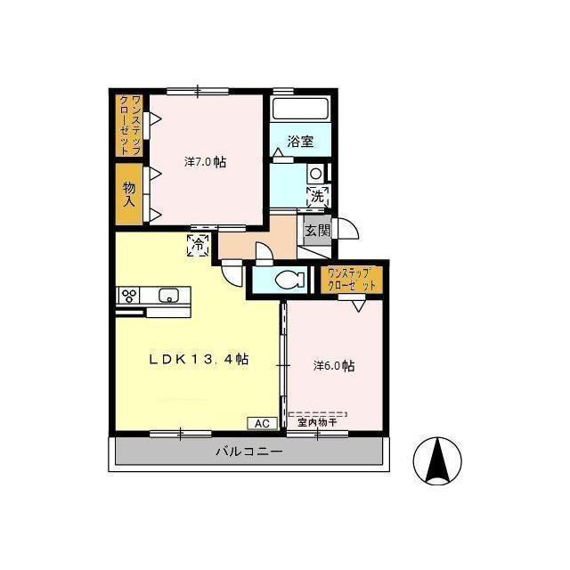 各務原市蘇原花園町３丁目のアパートの間取り