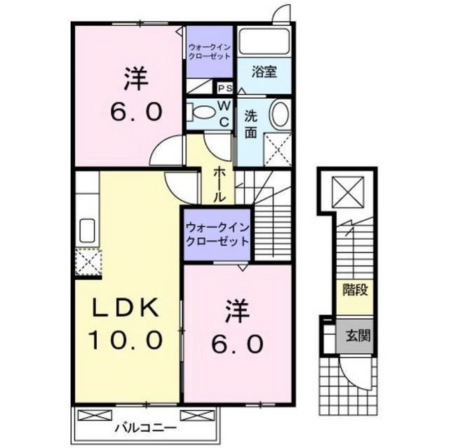 瑞穂市牛牧のアパートの間取り