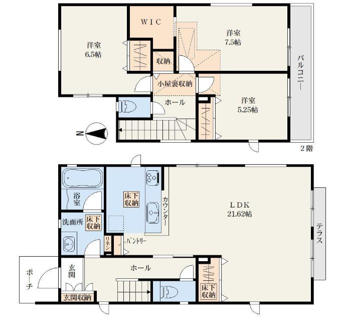 厚木市林4丁目新築戸建て　2期3号棟の間取り|間取図「厚木市林4丁目新築戸建て　3号棟」