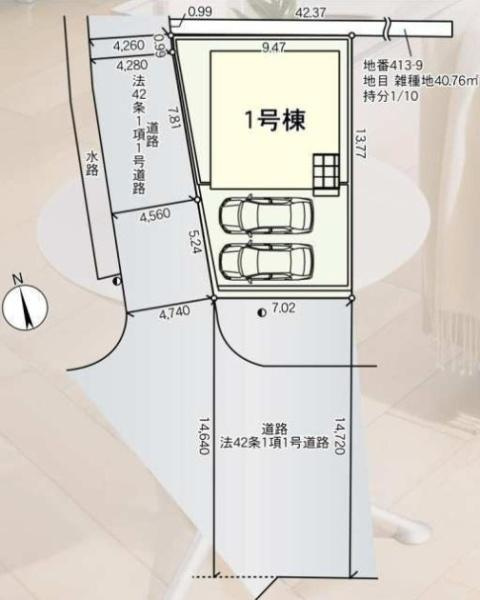 枚方市 野村北町　第３　１号棟　新築 一戸建ての区画図