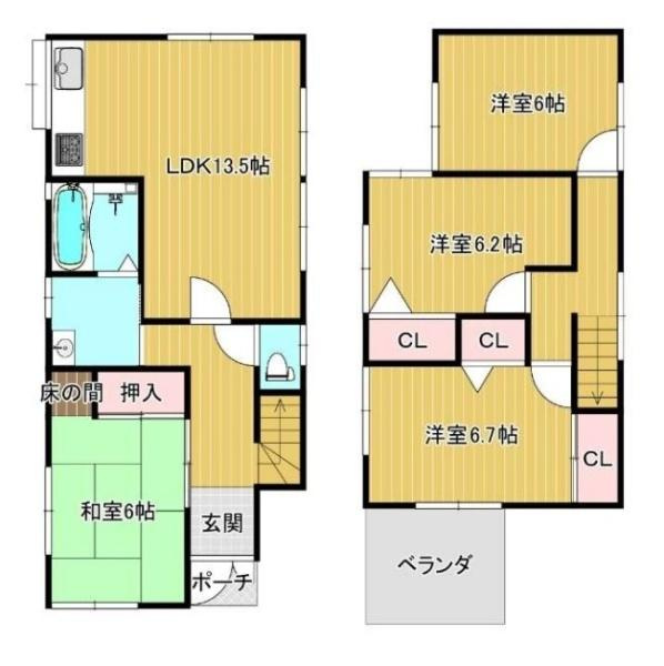 磯城郡三宅町伴堂　一戸建の間取り