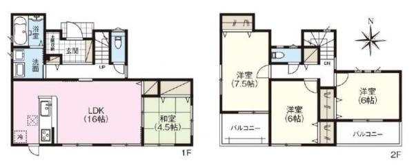 ファーストタウン稗田町 １号棟 ／新築一戸建の間取り
