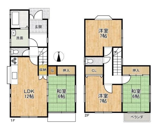北葛城郡広陵町大字平尾の中古一戸建の間取り