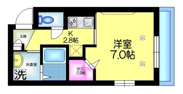 メゾン　アメミヤの間取り|★最上階／角部屋２面窓★