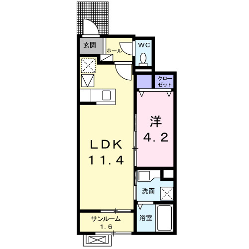 富山市下新本町のアパートの間取り