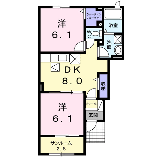 ノースリバーⅡ番館　Ｂの間取り