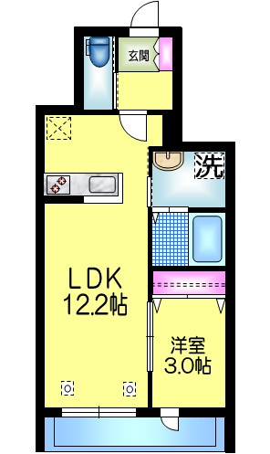 ラウレア　興宮　ラウレアオキノミヤの間取り|★１ＬＤＫ★