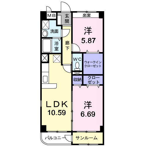 トレフル　Ｄの間取り