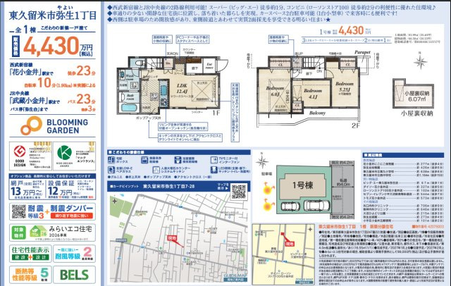 【Blooming Garden】東久留米市弥生１丁目のその他|〇本物件の売主が作成した販売用図面です〇