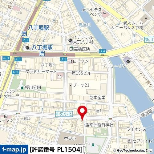 クレヴィア東京八丁堀　 Cｈｕｏ　Ｍｉｎａｔｏの地図