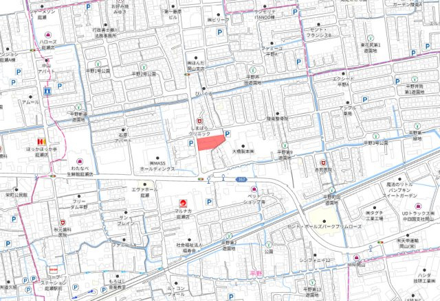 北区平野　中古マンションの地図