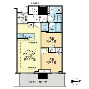 プラウドタワー神戸垂水の間取り