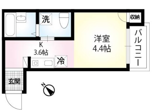 横浜市中区山元町１丁目のアパートの間取り