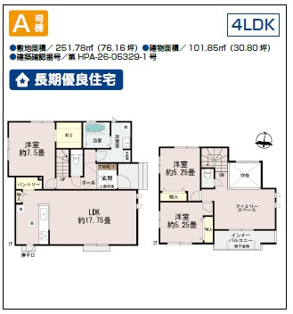 ＋＋南城市佐敷津波古-A号棟（全3棟）の間取り