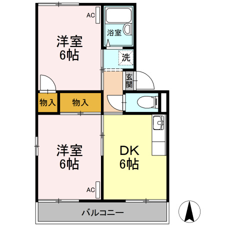 セジュール住吉　A棟の間取り