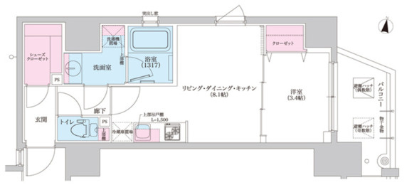 シーズンフラッツ阿波座の間取り