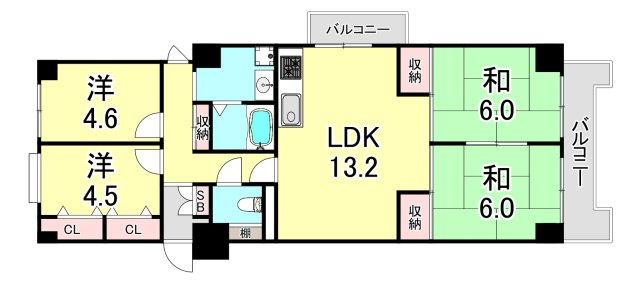メゾンドール湊川の間取り