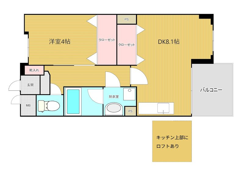 ニューガイアリルーム港№72の間取り