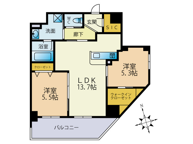 アマビリスＦ箱崎の間取り