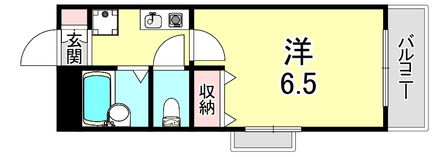 神戸市兵庫区塚本通６丁目の賃貸マンションの間取り