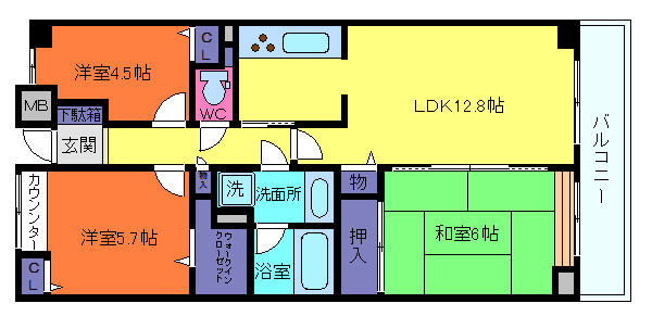 パークノヴァ六甲道の間取り