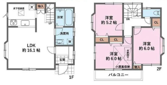 多摩市諏訪１丁目の中古一戸建の間取り