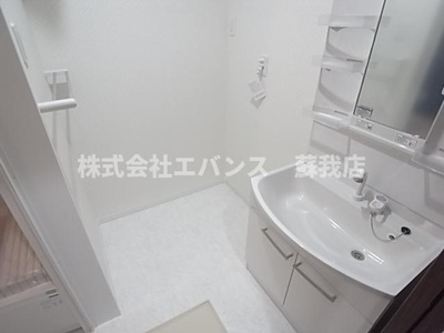 【洗面所】 | ナリトモ蘇我Ｂ | 広い洗面スペース