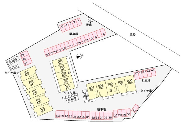 サンリット梶原Ⅱの区画図