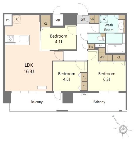S-RESIDENCE博多駅東awesomeの間取り