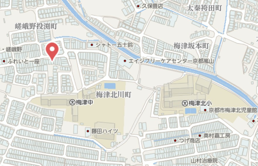 京都市右京区梅津北川町　中古戸建の地図