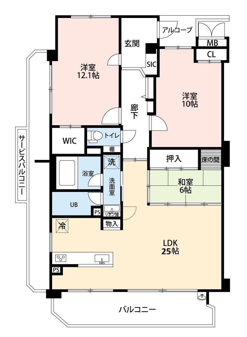 スペクトル舟津壱番館の間取り|3LDK