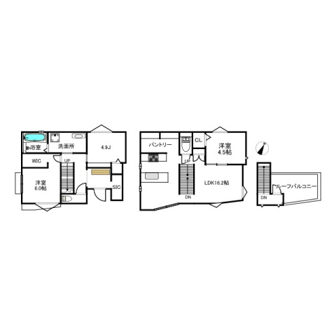 大田区南千束　新築戸建の区画図