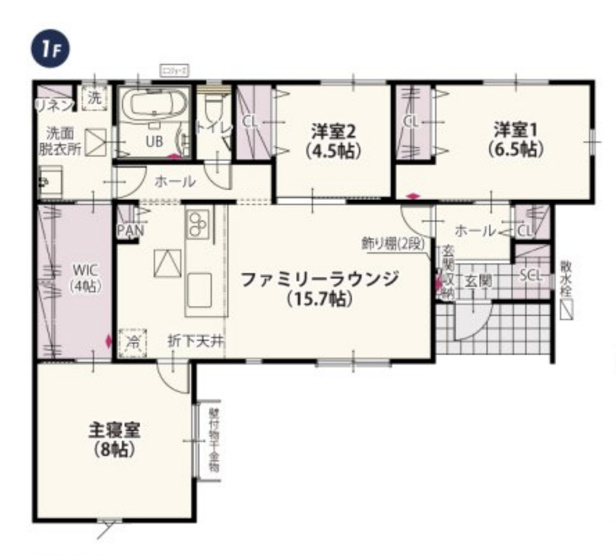 【間取り】 | 鴻巣市境第1期　ワイウッドコート　新築戸建　全8棟　1号棟