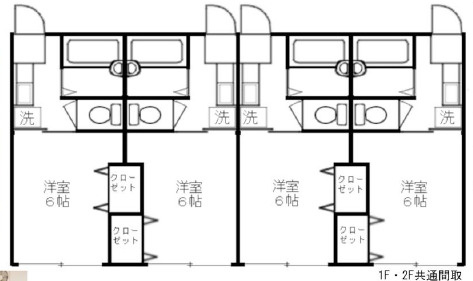 秦野市鶴巻南　売アパートの間取り