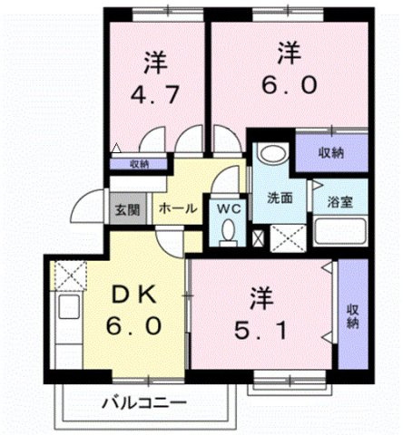 小阪西町Ⅲ番館の間取り