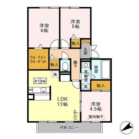 ドミール Bの区画図