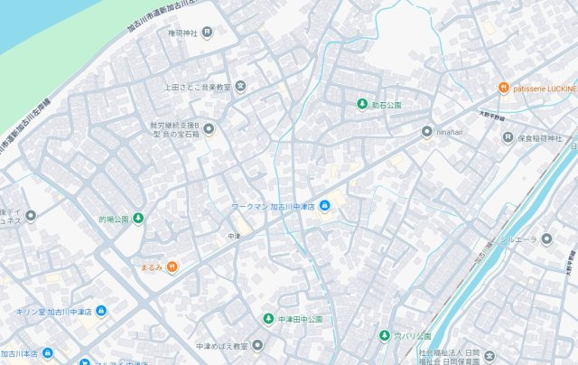 加古川市加古川町中津　　JR「日岡駅」徒歩10分の地図