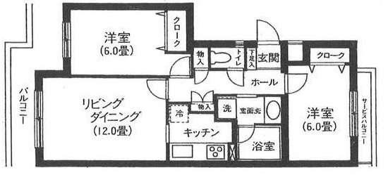 タウンフォルム武蔵小杉二番館の間取り|間取りです。
