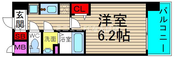 エステムコート四天王寺夕陽丘Ⅱの間取り|現状有姿