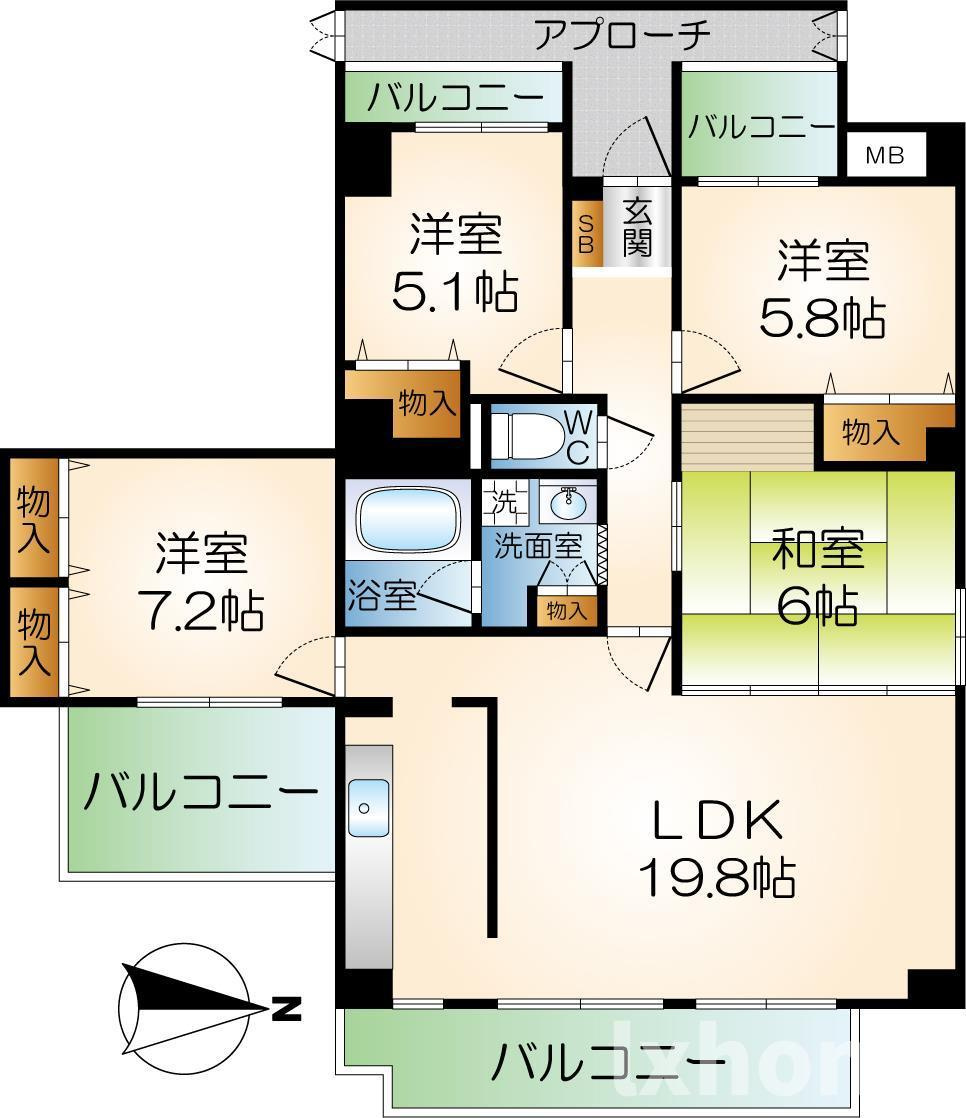 マウントビュー西田中の間取り