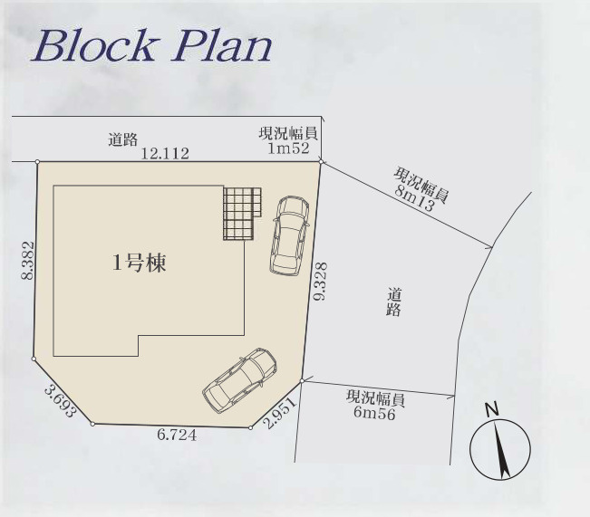 海老名市河原口1期の区画図