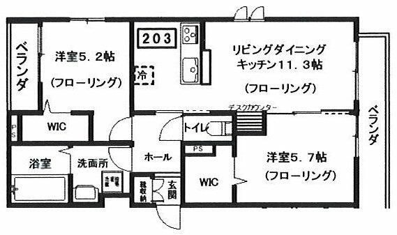 ヒルセレッソＢの間取り
