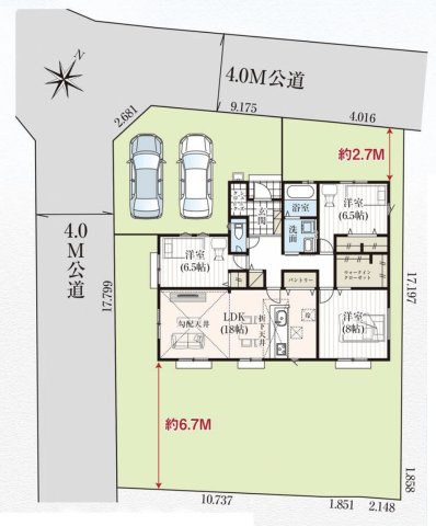 【間取り】 | 坂戸市森戸5期　グラファーレ　新築戸建　全1棟　1号棟