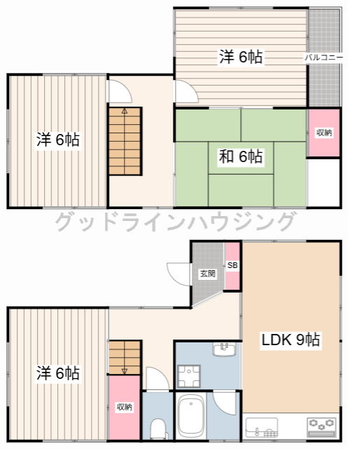 三木市志染町西自由が丘2丁目貸家の間取り