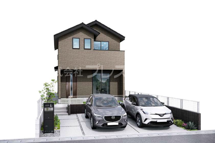 奈良市平松４丁目の新築一戸建 全２区画の完成予想図|１号地建物完成イメージ／ご内覧いただけるモデルハウスもあります♪※現地に係員は常駐しておりません。