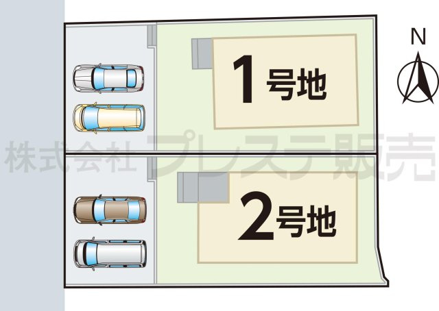 奈良市平松４丁目の新築一戸建 全２区画の区画図|全体区画図
