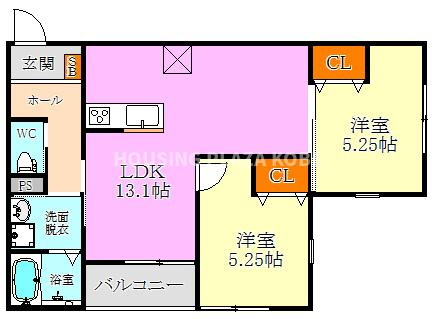 プライム神戸垂水の間取り