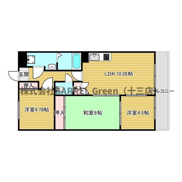 新大阪ファミール東館の間取り