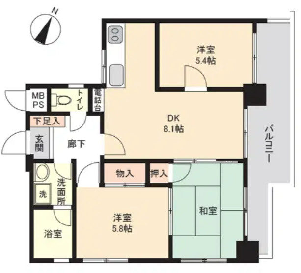 ライオンズマンションコザの間取り