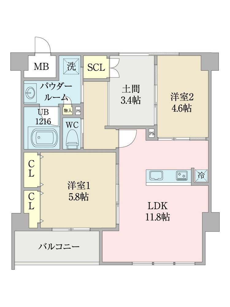 グランレジデンス大橋の間取り